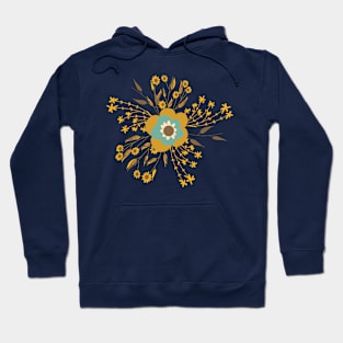 Retro Flower Cottage Mustard Hoodie